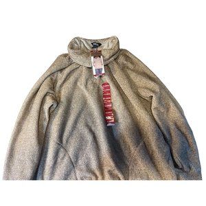 Eddie Bauer Women's Plush Fleece Pullover half-button Sweater With Cowl Beige